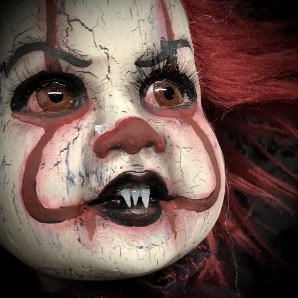 OOAK Creepy Odd 17 “ Haunted Ghost Clown Doll Scary Halloween Horror Art Doll - Picture 11 of 16